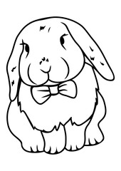 Cute bunny, easter bunny icon, cute pet. Forest animal. Vector illustration