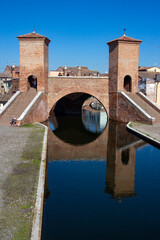 comacchio regional park delta del po lagoon city famous for its archaeological excavations and eel...