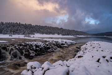 Lake Mary Upper and Lower Lakes, Flagstaff, Northern Arizona, America, USA.