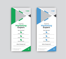 Creative digital marketing agency business rack card or dl flyer template design.