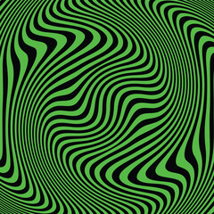 Green and black line wave background