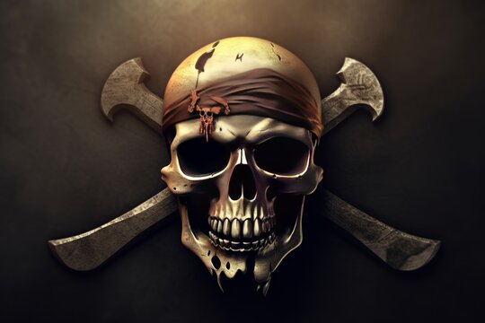 logo style pirate skull