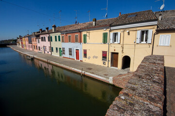 comacchio regional park delta del po lagoon city famous for its archaeological excavations and eel...