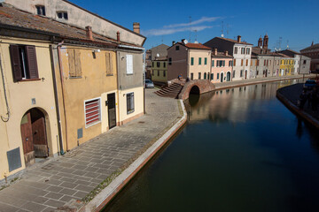 comacchio regional park delta del po lagoon city famous for its archaeological excavations and eel...