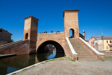 comacchio regional park delta del po lagoon city famous for its archaeological excavations and eel...