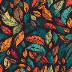 Obraz na płótnie Canvas Create a fresh and modern look with this seamless pattern featuring abstract leaves. Perfect for a variety of design projects. AI Generation