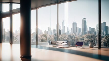 Fototapeta na wymiar House minimalist interior with modern furniture design concept. Generative AI