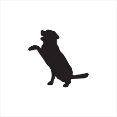 A playing dog silhouette vector art