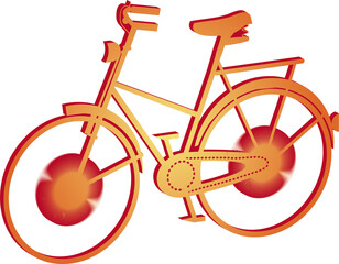 tolles orangefarbenes leuchtendes Fahrrad