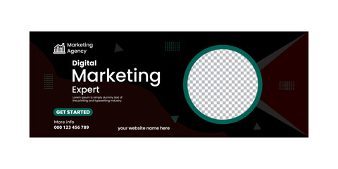 Digital marketing facebook cover social media post and web banner template