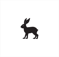 A rabbit kid silhouette vector art.