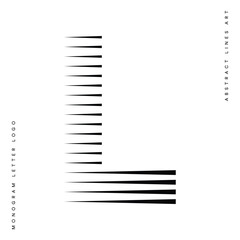 Letter L Logo with Abstract Line Pattern
