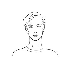Handsome man stock illustration. Men's logo.