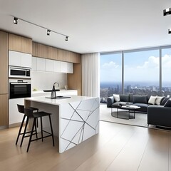 modern kitchen interior. created using generative AI