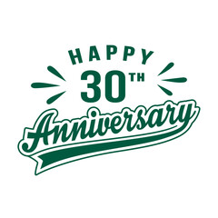 Fototapeta premium Happy 30th Anniversary. 30 years anniversary design template. Vector and illustration. 