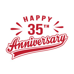 Happy 35th Anniversary. 35 years anniversary design template. Vector and illustration.
