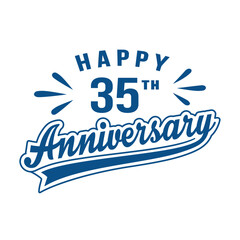 Happy 35th Anniversary. 35 years anniversary design template. Vector and illustration.
