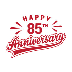 Happy 85th Anniversary. 85 years anniversary design template. Vector and illustration.

