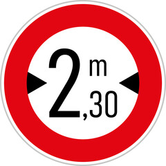 Any Vehicles that are Wider that Indicated Forbidden (TT-20), Traffic Sign