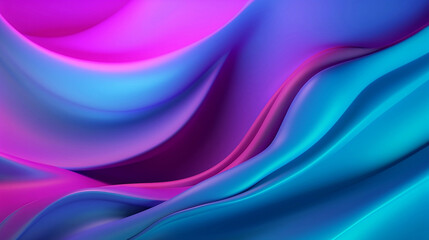 Obraz premium Abstract 3D beautiful blue and purple gradient and Wavy Satin Background
