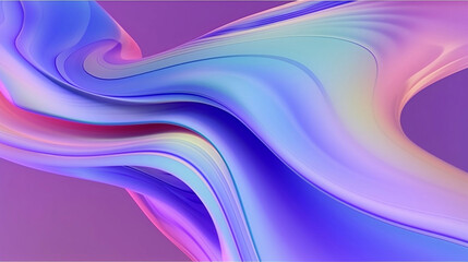 Fototapeta premium Background rendering of wavy colorful fluid shape. Abstract 3D art wallpaper.