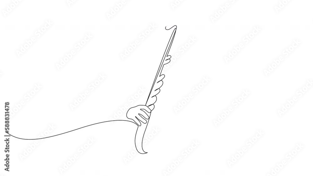 Poster animated self drawing of one continuous line draw abstract saxophonist performing to play saxophone 
