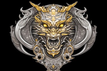 Mystic dragon illustration, fantasy and mythology concept, background. Generative AI