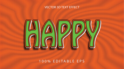 Text Effect 3D Lighting Effect HAPPY