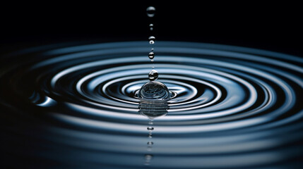 A drop of water with ripples in the middle of it. Generative AI