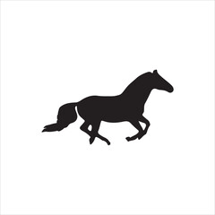 A running horse silhouette vector art