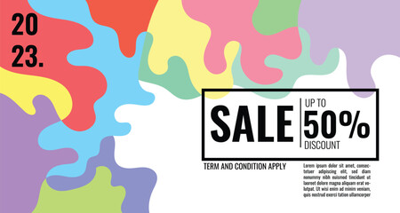 Colorful abstract geometric and fluid banner template for marketing promotion material. Giveaway, cash back, gift card, and member card bonus design template.