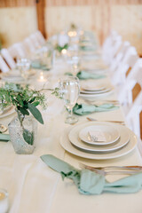 table set for a wedding