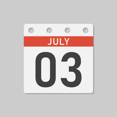 Icon page calendar day - 3 July
