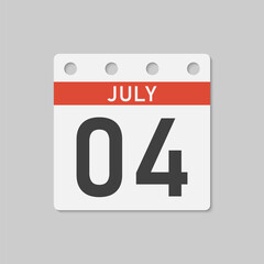 Icon page calendar day - 4 July