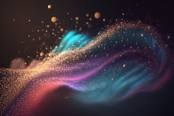 3d rendering of abstract particles in space. Futuristic background for your design