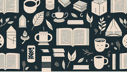 seamless pattern with books