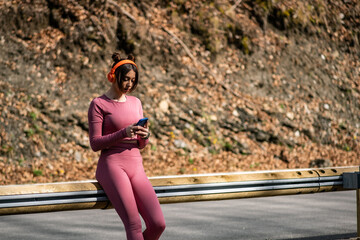 Young woman resting from training