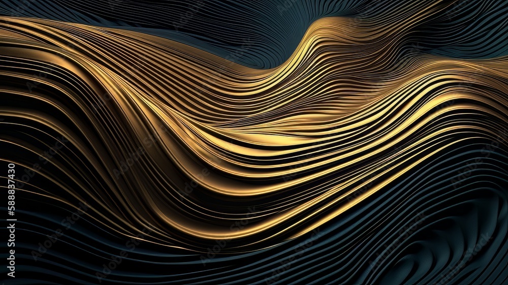 Poster dark blue pattern with lines. colorful abstract illustration with gradient curves. best design for y
