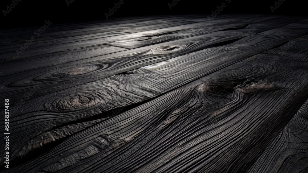 Poster background black wood texture created with generative ai