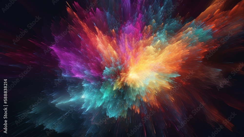 Poster Galactic Color Explosion Background. Generative ai