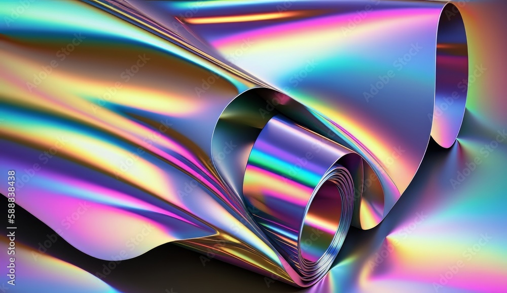 Aufkleber holographic background wallpaper - holographic texture backgrounds series - created with generative 