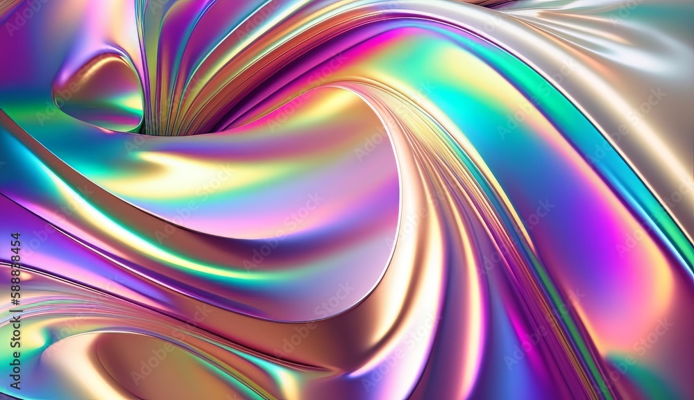 Aufkleber Holographic Background Wallpaper - Holographic texture Backgrounds Series - created with Generative AI technology