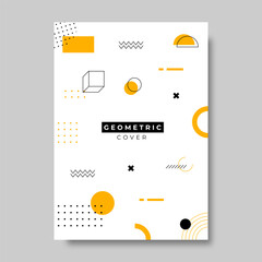 Cover design template with geometric style. Vector illustration.