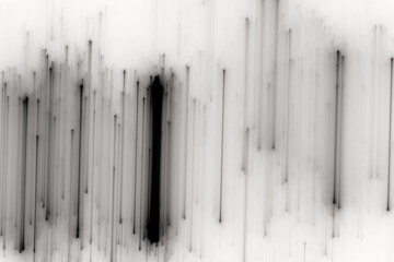 Black pattern of vertical rays on a white background. Abstract fractal 3D rendering