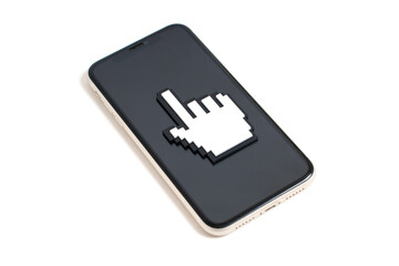 Pointer Cursor Placed on a Mobile Phone