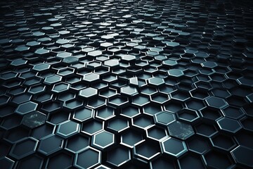 Fototapeta premium Fondo futurista, abstracto de hexagonos, oscuro. AI generative