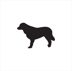  A standing dog silhouette vector art.