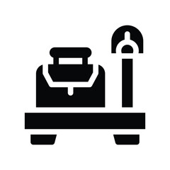 luggage scale line icon illustration vector graphic