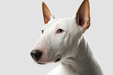 Adorable Bull Terrier on White Background - Celebrating the Playful Personality of this Lovable Breed