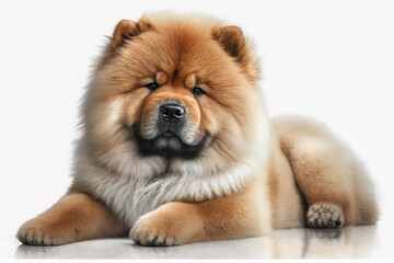 Majestic and Regal: Chow Chow Dog Image on White Background